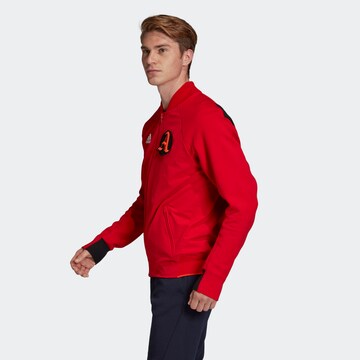 ADIDAS SPORTSWEAR Athletic Zip-Up Hoodie in Red: front