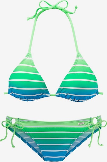 Bikini VENICE BEACH di colore blu cielo / verde neon / bianco, Visualizzazione prodotti