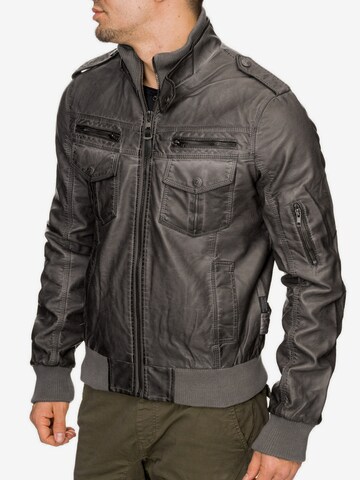 INDICODE JEANS Bikerjacke 'Inco' in Grau