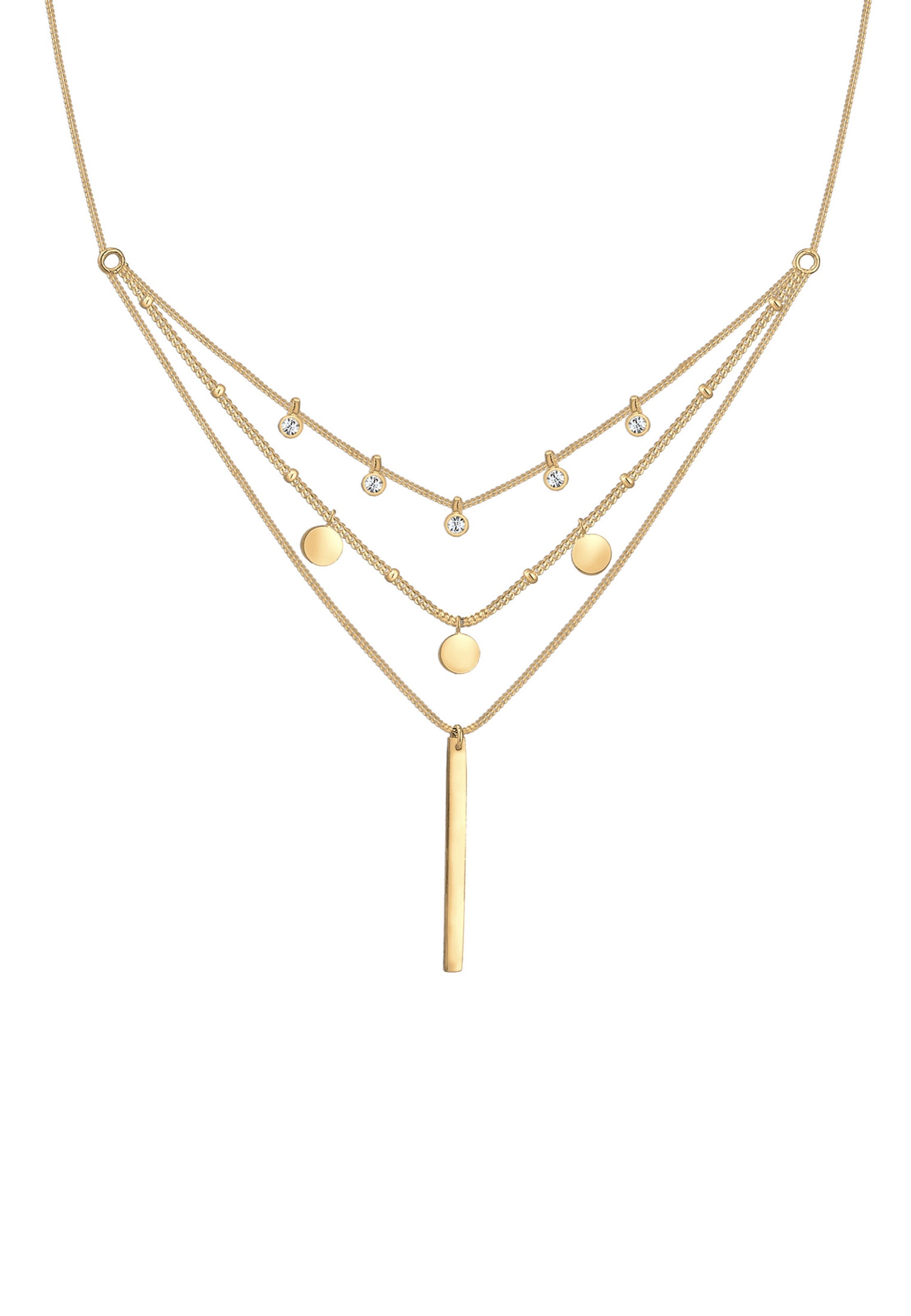 ELLI Necklace 'Geo, Layer' in Gold: front