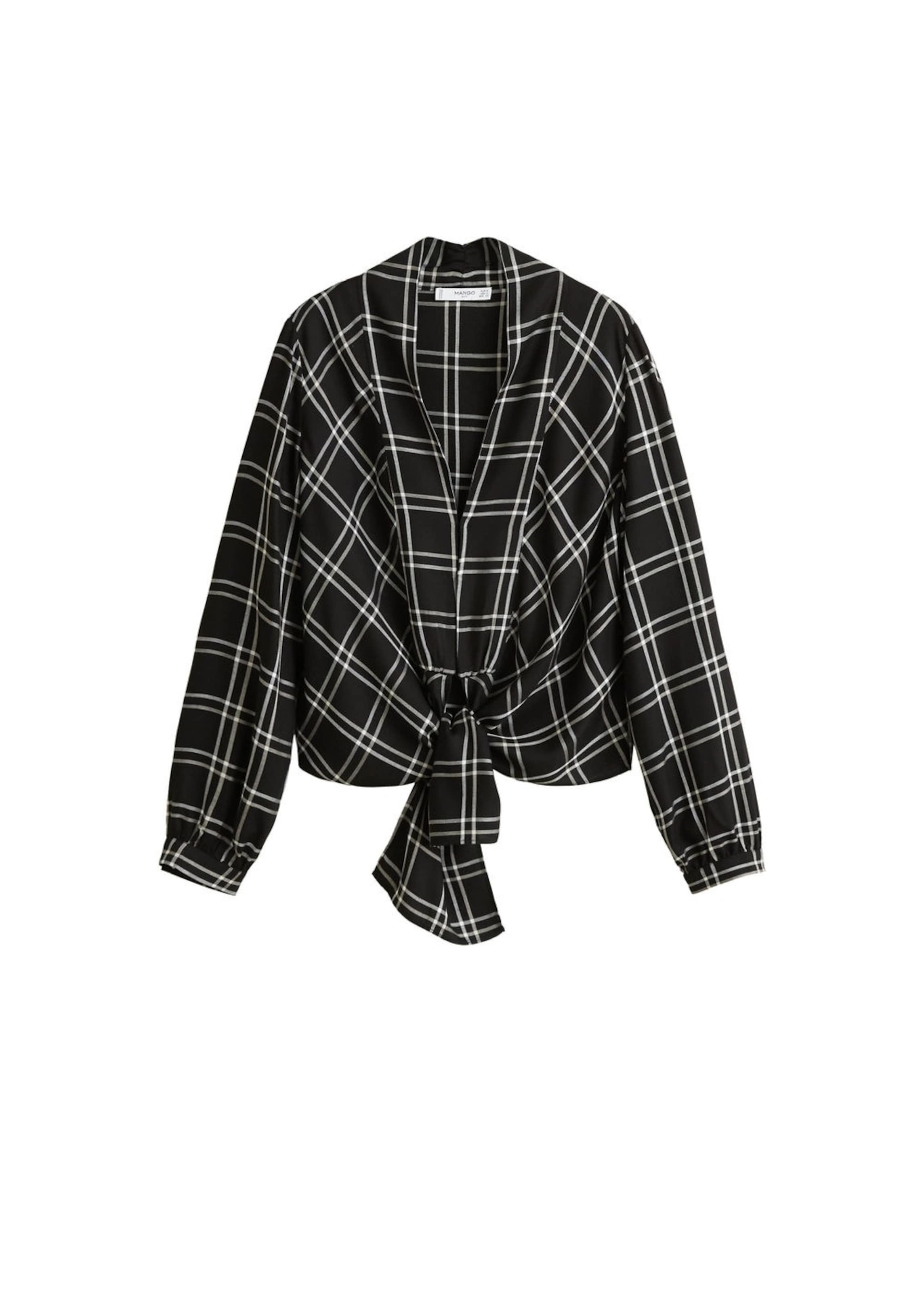 MANGO - Bluse 'Lencheck' in schwarz