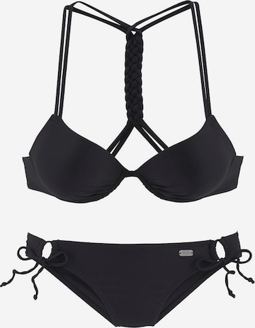 BUFFALO Push-up Bikini in Schwarz: predná strana