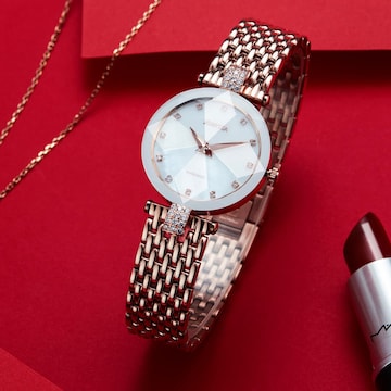 JOWISSA Analog Watch 'Facet Strass' in Gold