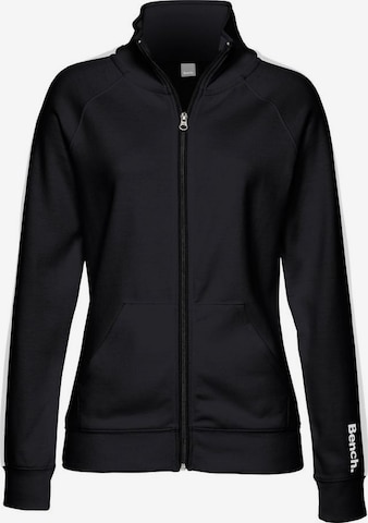 BENCH Zip-Up Hoodie in Black: front