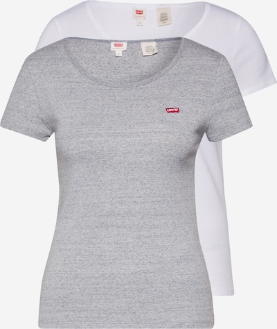 LEVI'S ® Shirts 'Crewneck Tee' i grå-meleret / mørkerød / hvid, Produktvisning