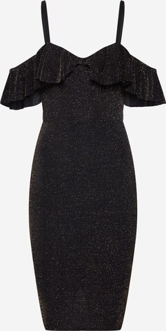 Boohoo Cocktailkjole 'Glitter Ruffle ' i svart: forside