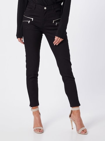 Coupe slim Pantalon 'AIDA' Freequent en noir : devant