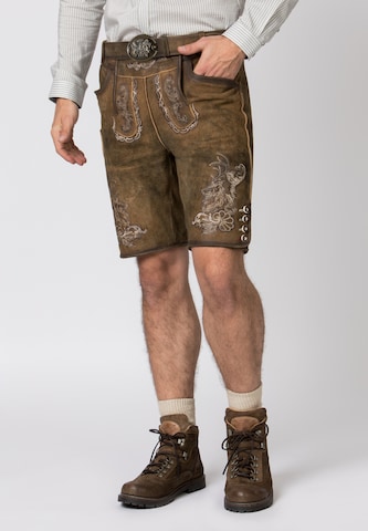 STOCKERPOINT - regular Pantalón tradicional 'Hans' en marrón: frente