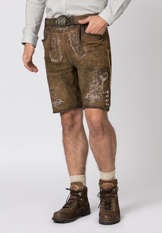 Regular Pantalon folklorique 'Hans' STOCKERPOINT en marron : devant