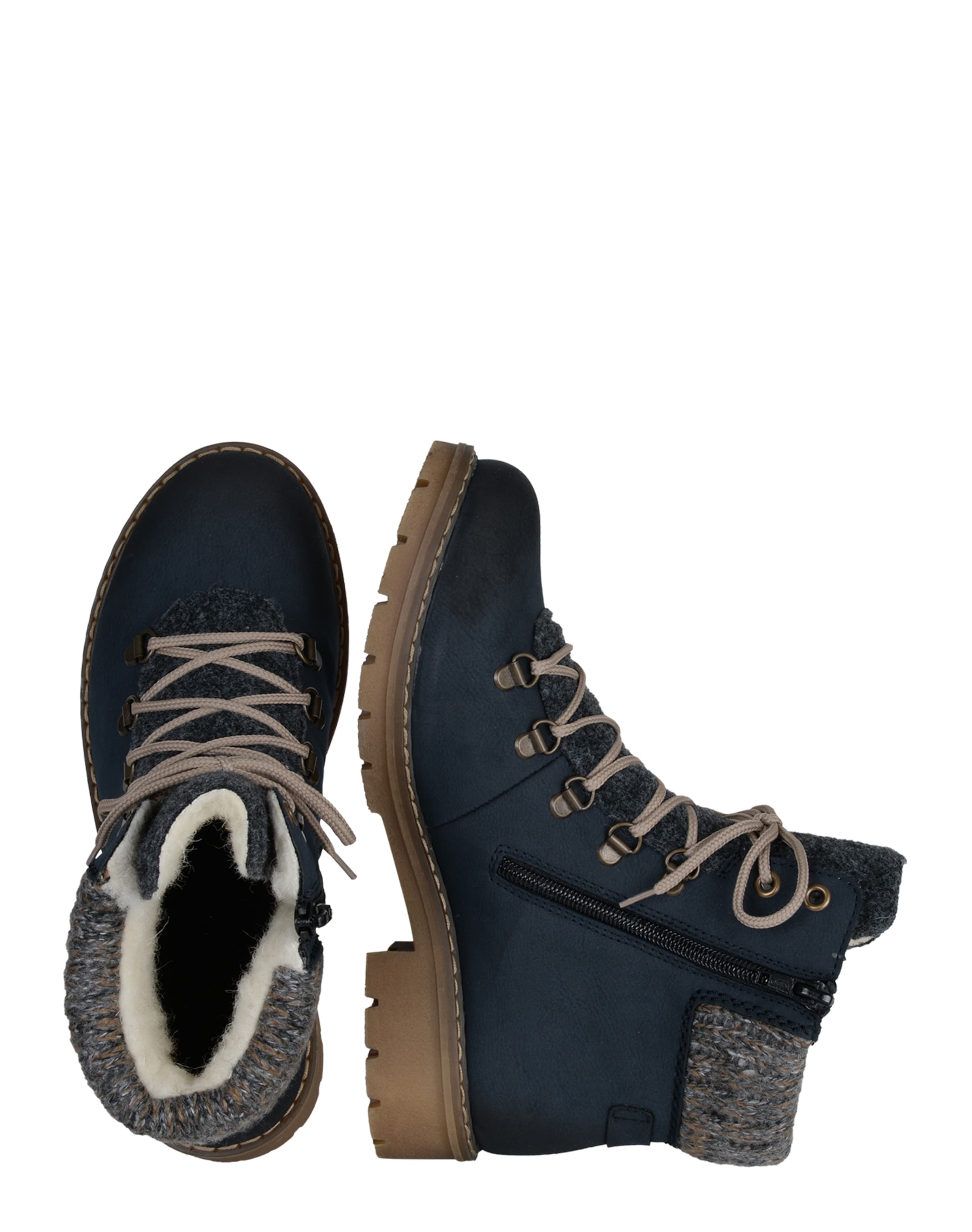 Rieker Snørestøvletter i blå