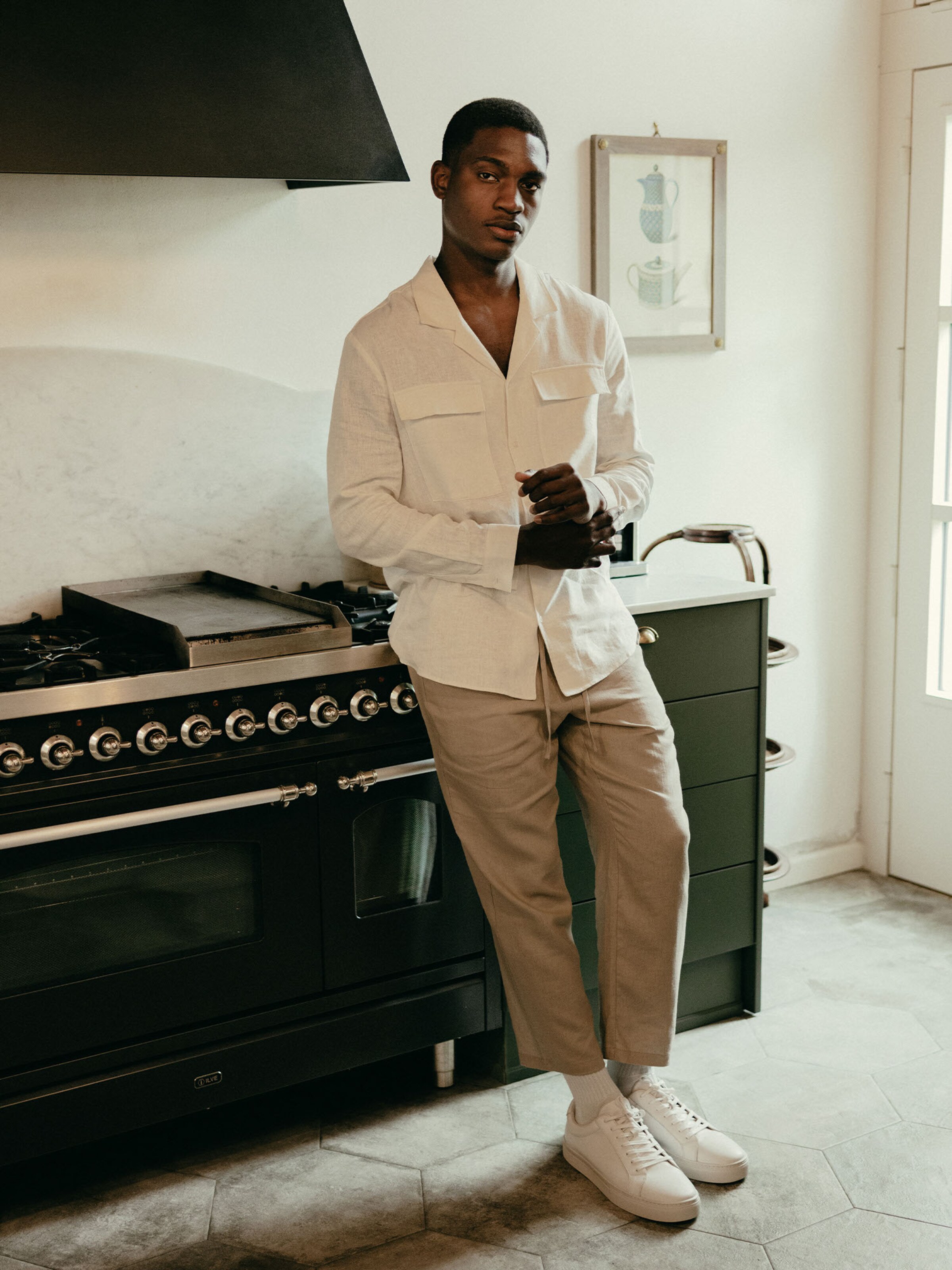 Henry - White Beige Linen Look by DAN FOX APPAREL