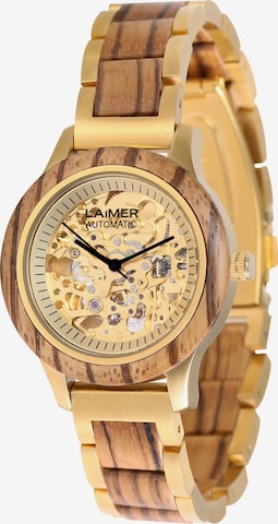 LAiMER Analog Watch in Brown: front
