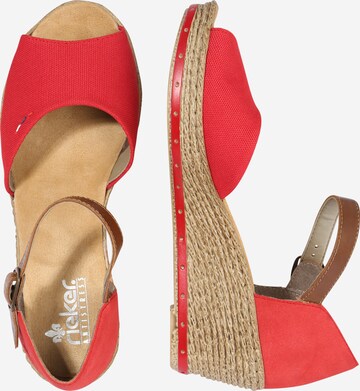 Sandale cu baretă de la Rieker pe roșu