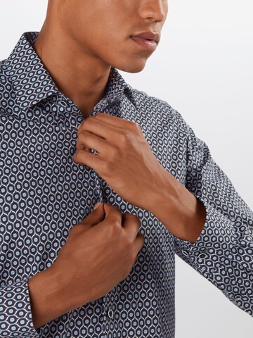 OLYMP Slim fit Button Up Shirt 'Level 5' in Blue