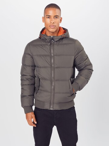 INDICODE JEANS Regular fit Winter jacket 'Adrian' in Grey: front