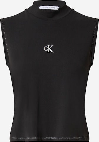 Top de la Calvin Klein Jeans pe negru: față