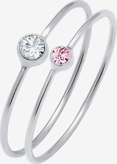 ELLI Ring 'Solitär' in Pink / Silver / White, Item view