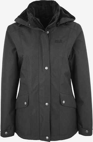 JACK WOLFSKIN Outdoor Jacket 'PARK AVENUE' in Grey: front