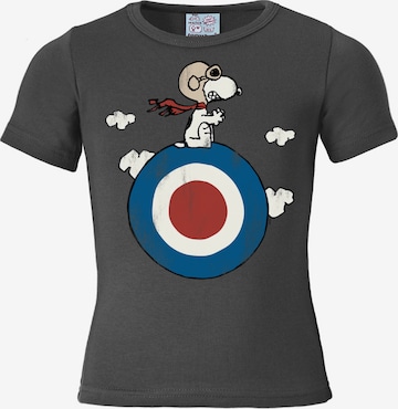 LOGOSHIRT Shirt 'Snoopy' in Grijs: voorkant