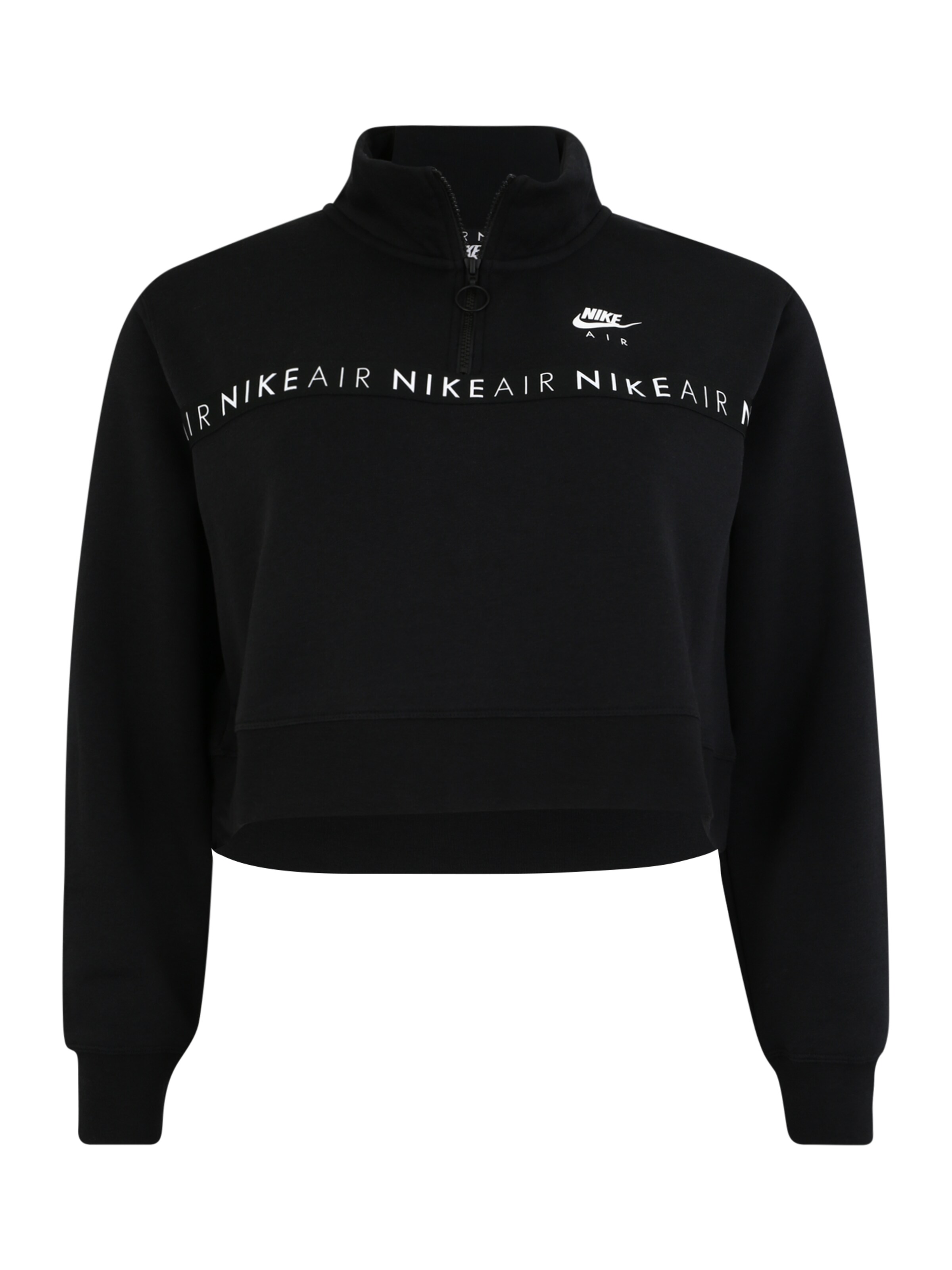 Nike Sportswear - Sweatshirt 'W NSW AIR TOP HZ BB PLUS' in de kleur Zwart