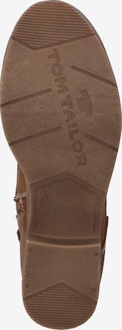 TOM TAILOR Lace-up bootie in Brown: bottom