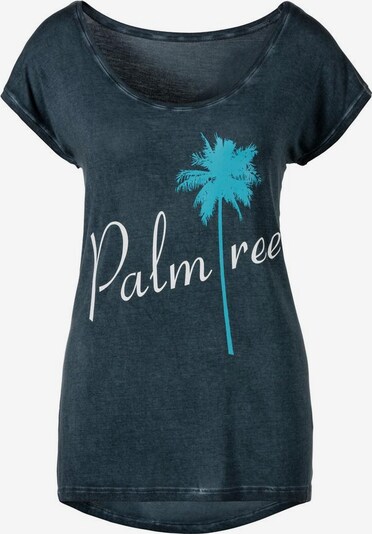 BEACH TIME T-shirt en bleu marine, Vue avec produit