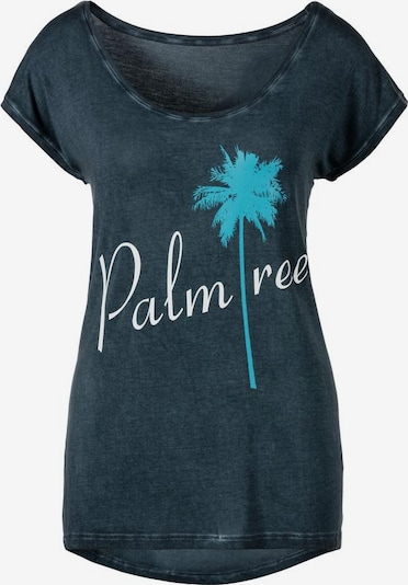 BEACH TIME T-shirt en bleu marine, Vue avec produit