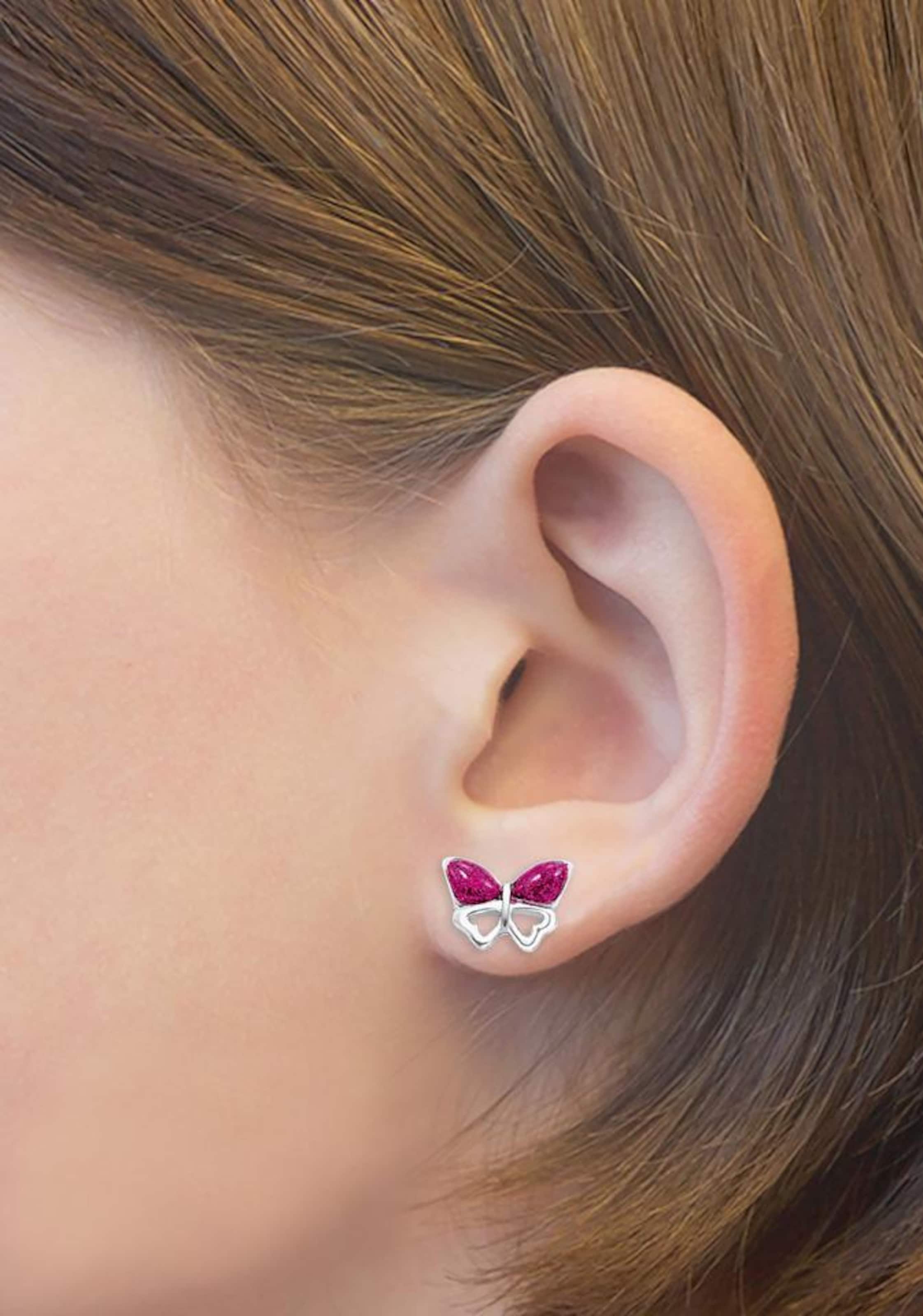 AMOR Earrings 'Schmetterling' in Silver: front