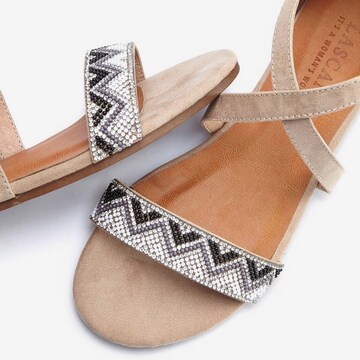 LASCANA Sandalen met riem in Beige