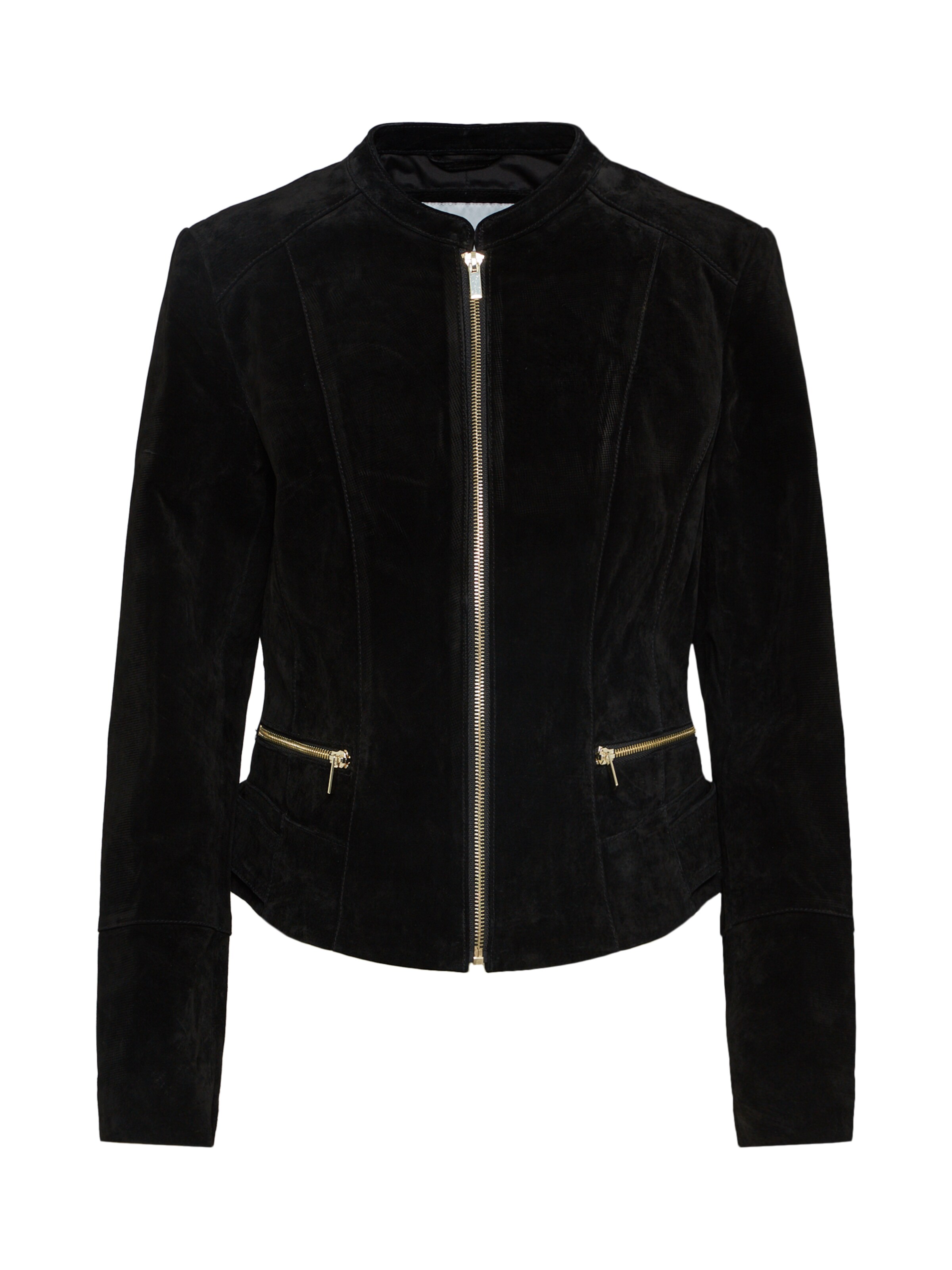 VILA - Lederjacke 'MISS SUEDE' in schwarz