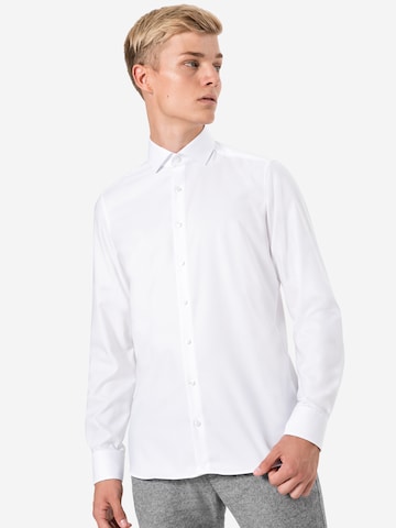 OLYMP Slim fit Koszula biznesowa 'Level 5' w kolorze biały: przód