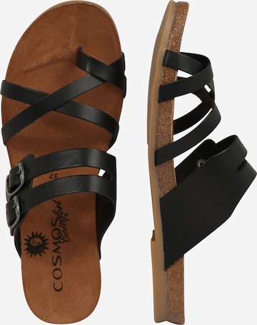 COSMOS COMFORT T-Bar Sandals in Black