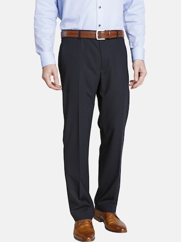 Charles Colby Regular Pleated Pants 'Finian' in Blue: front
