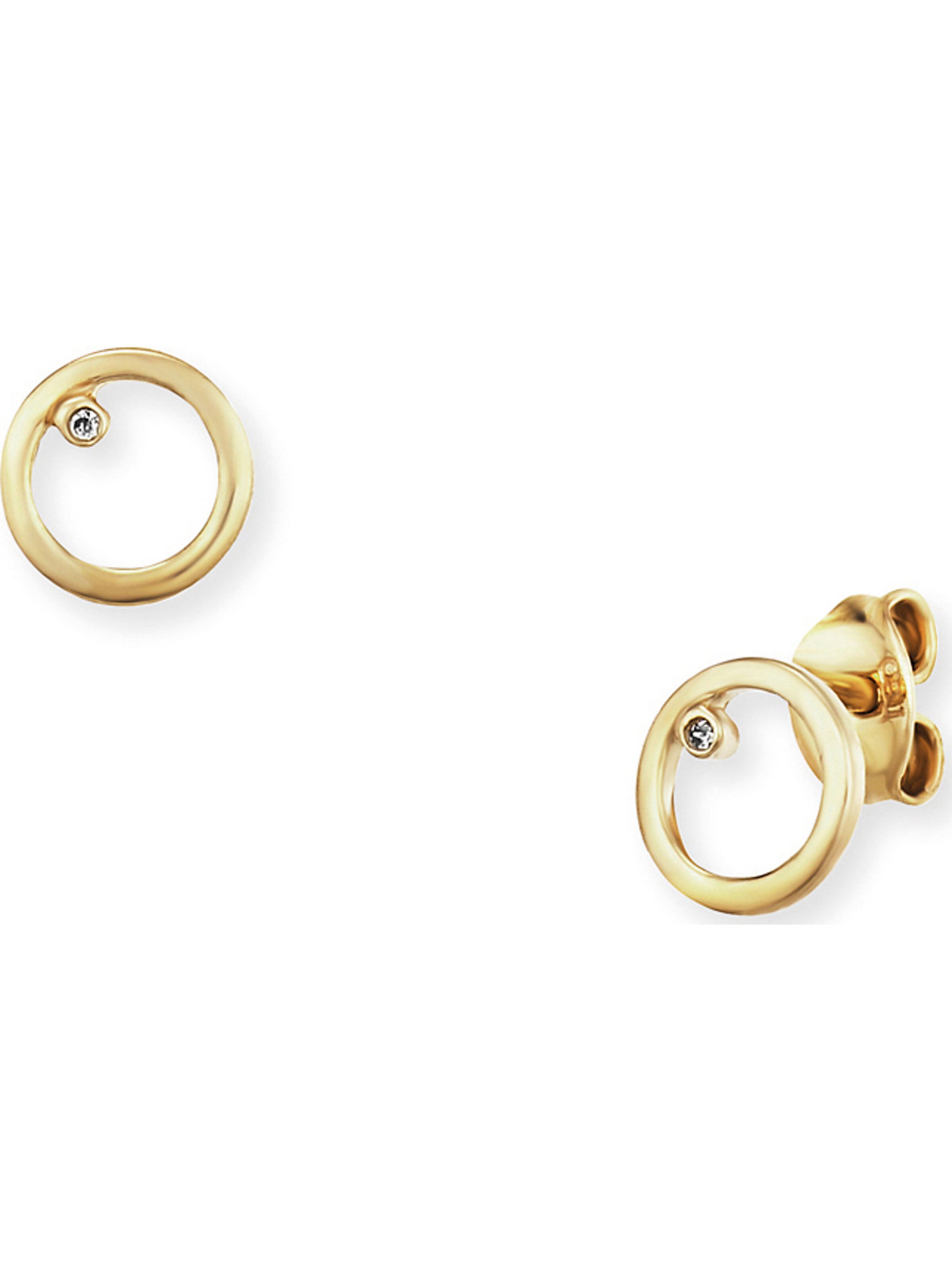 Boucles d'oreilles caï en or : devant