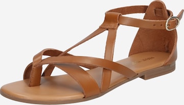 ABOUT YOU T-Bar Sandals 'Jody' in Brown: front