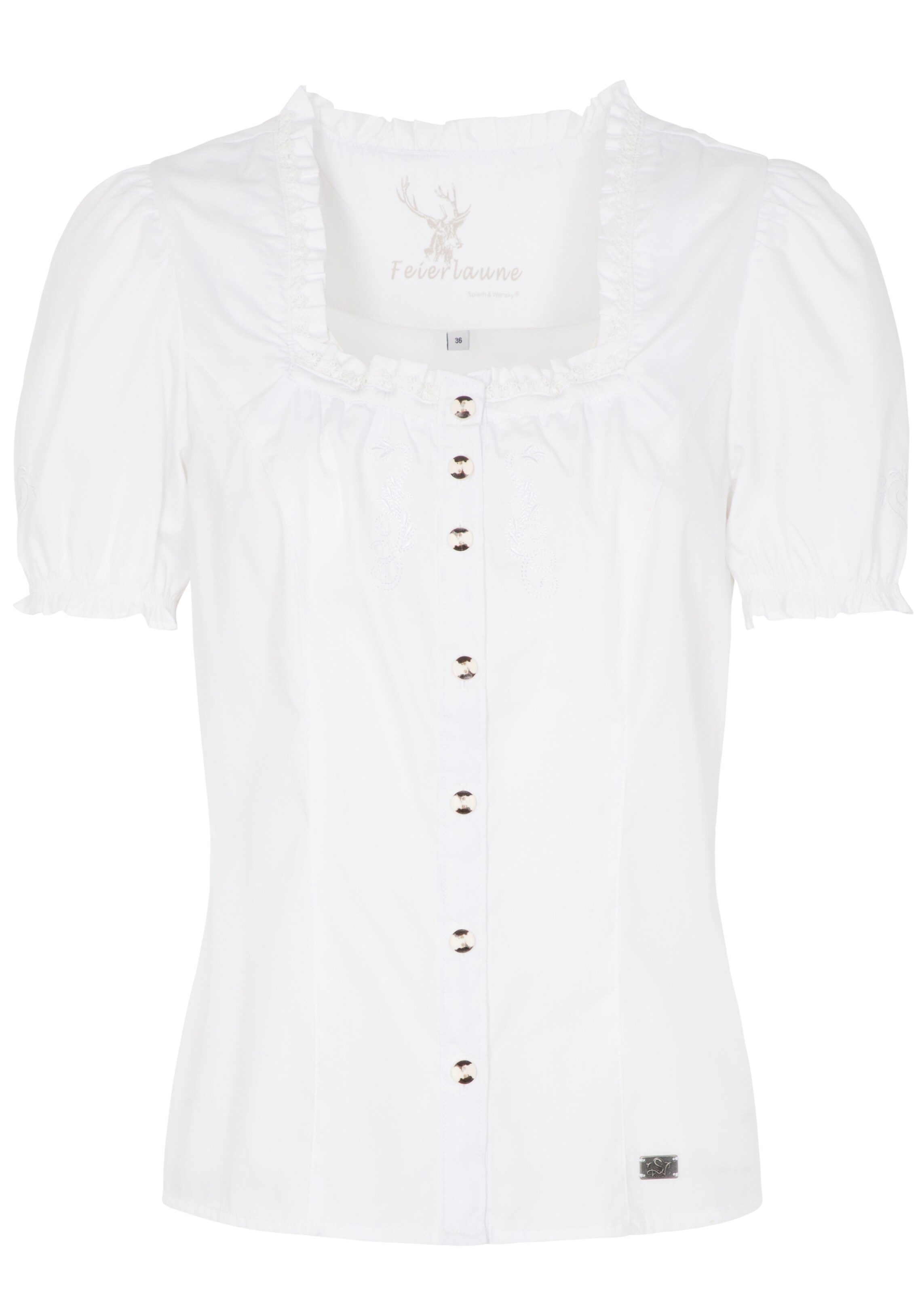 SPIETH & WENSKY - Trachtenbluse "Kabarett" in weiß