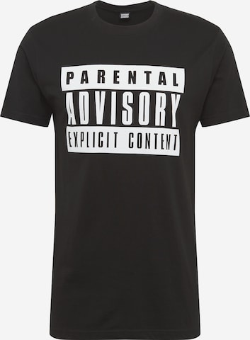 Mister Tee Тениска 'Parental Advisory' в черно: отпред