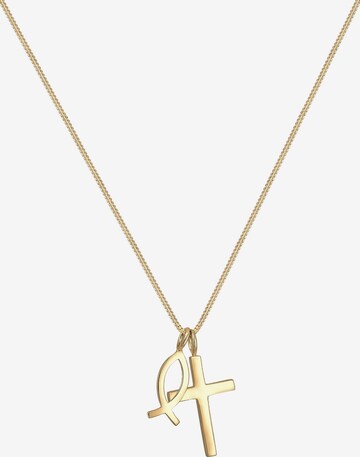 ELLI Necklace 'Fisch, Kreuz' in Gold
