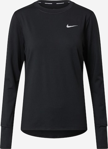 NIKETehnička sportska majica 'Element' - crna boja: prednji dio