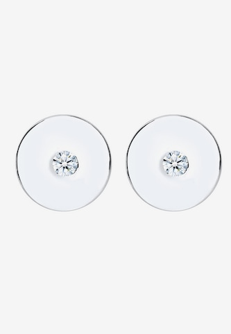 Elli DIAMONDS Earrings 'Stein Rund' in Silver