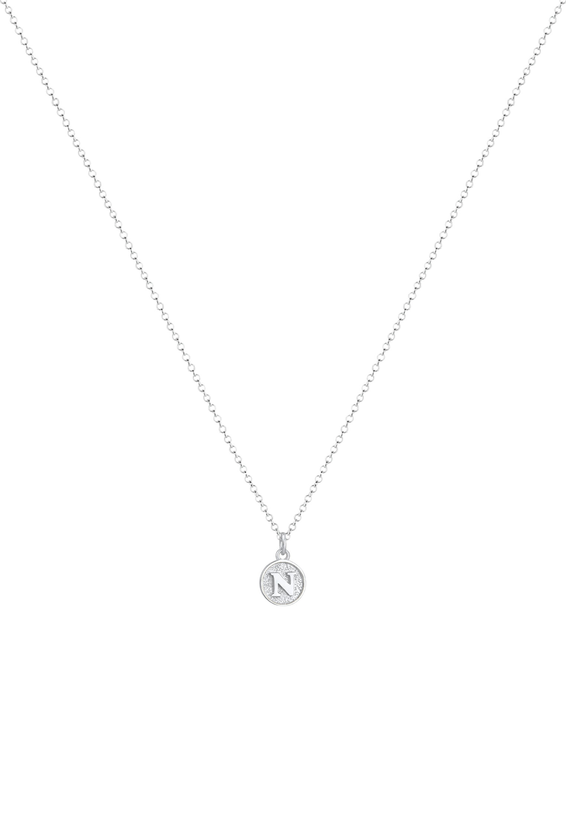 ELLI Ketting 'Buchstabe - N' in Zilver: voorkant