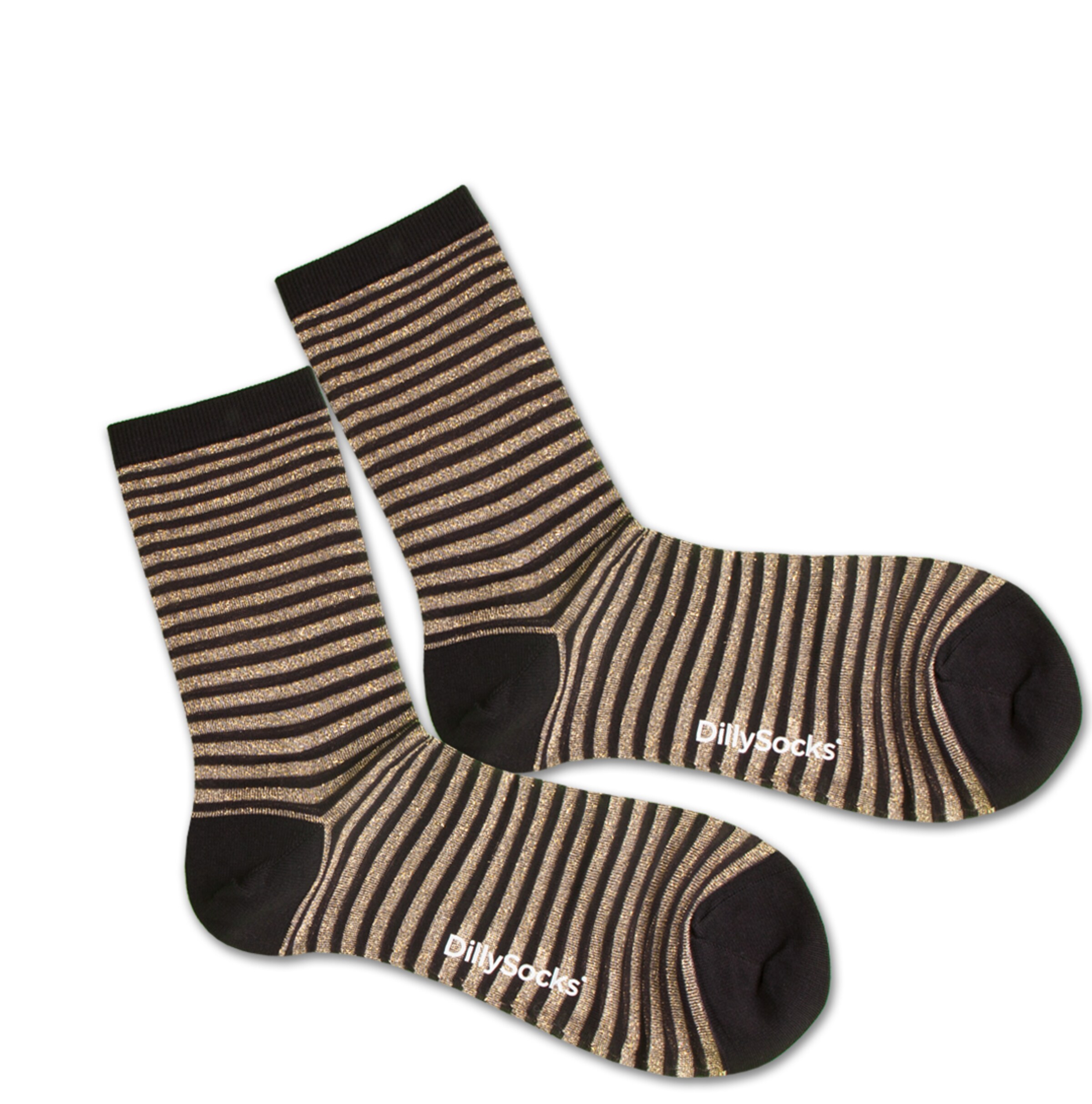 DillySocks - Sokken 'Sweet Lines' in de kleur Goud