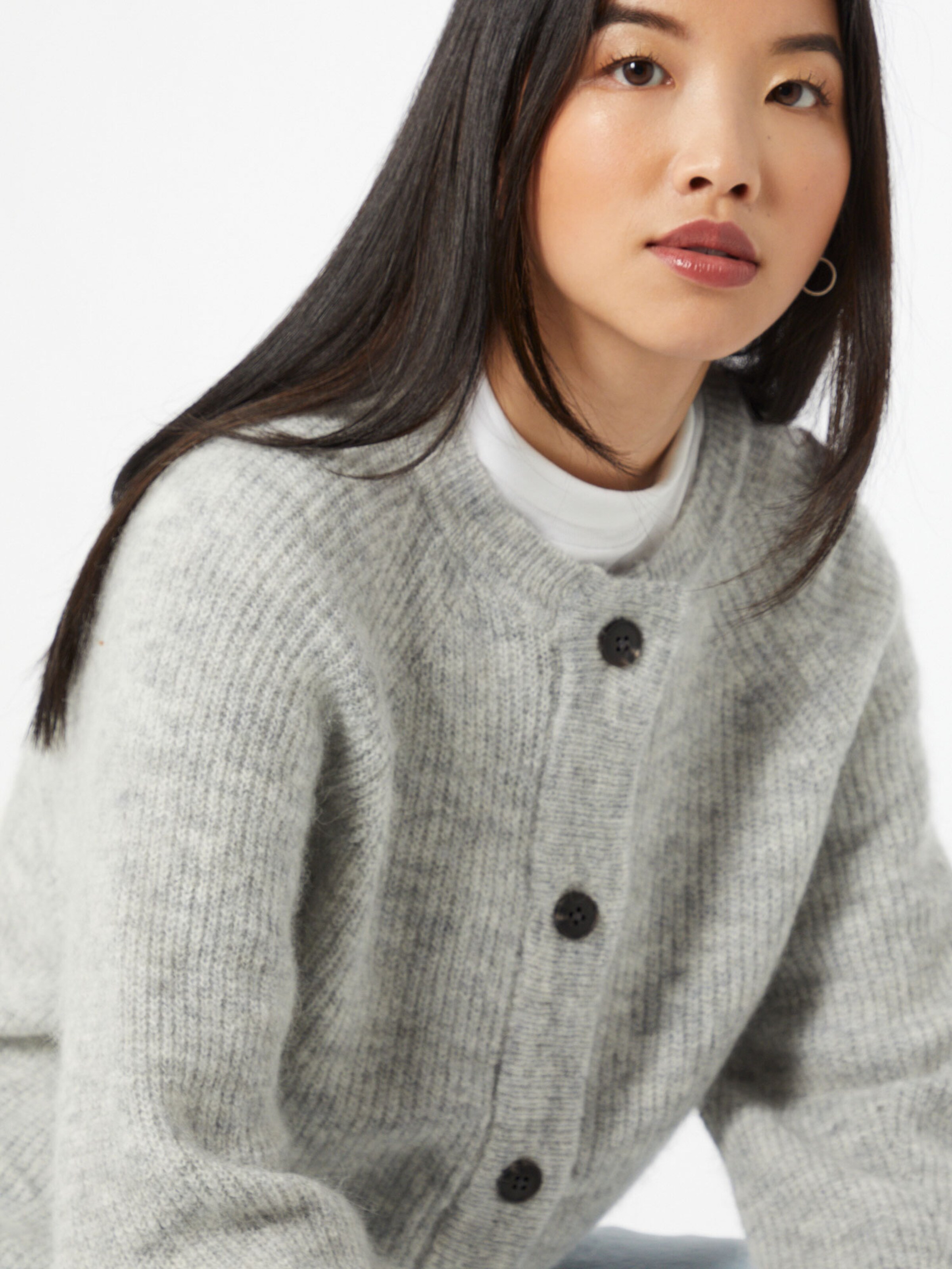 SELECTED Knit Cardigan 'Lulu' in Light Grey | ABOUT YOU