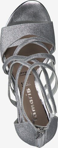 TAMARIS Páskové sandály – stříbrná