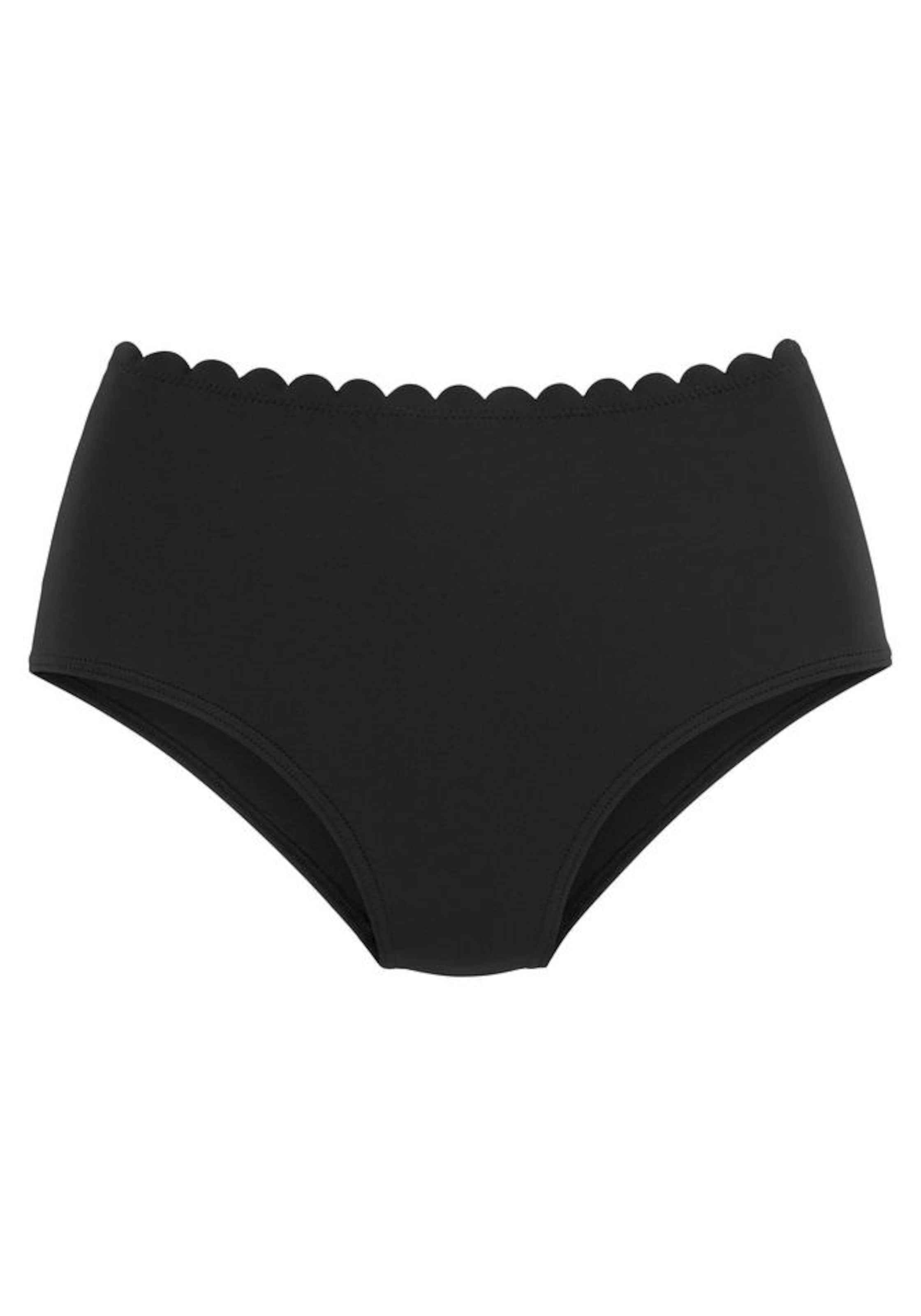 LASCANA Bikini Bottoms 'Scallop' in Black: front