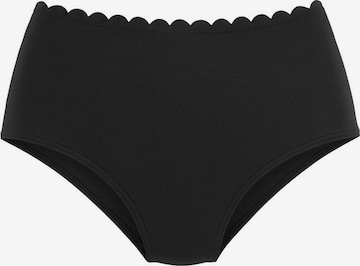 LASCANA Bikinibroek 'Scallop' in Zwart: voorkant