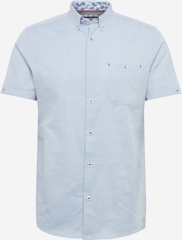 Coupe slim Chemise BURTON MENSWEAR LONDON en bleu : devant