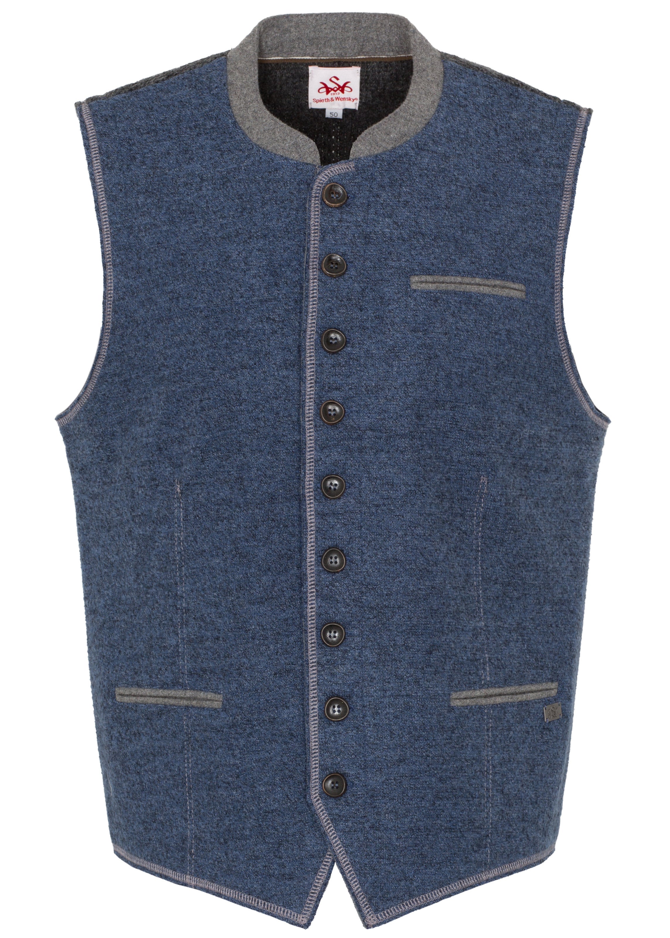 SPIETH & WENSKY Trachtenweste 'Novum' in Blau: Vorderseite