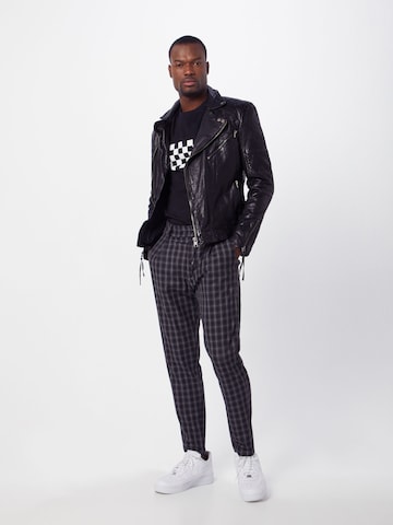 Urban Classics Shirt 'Check Panel' in Black