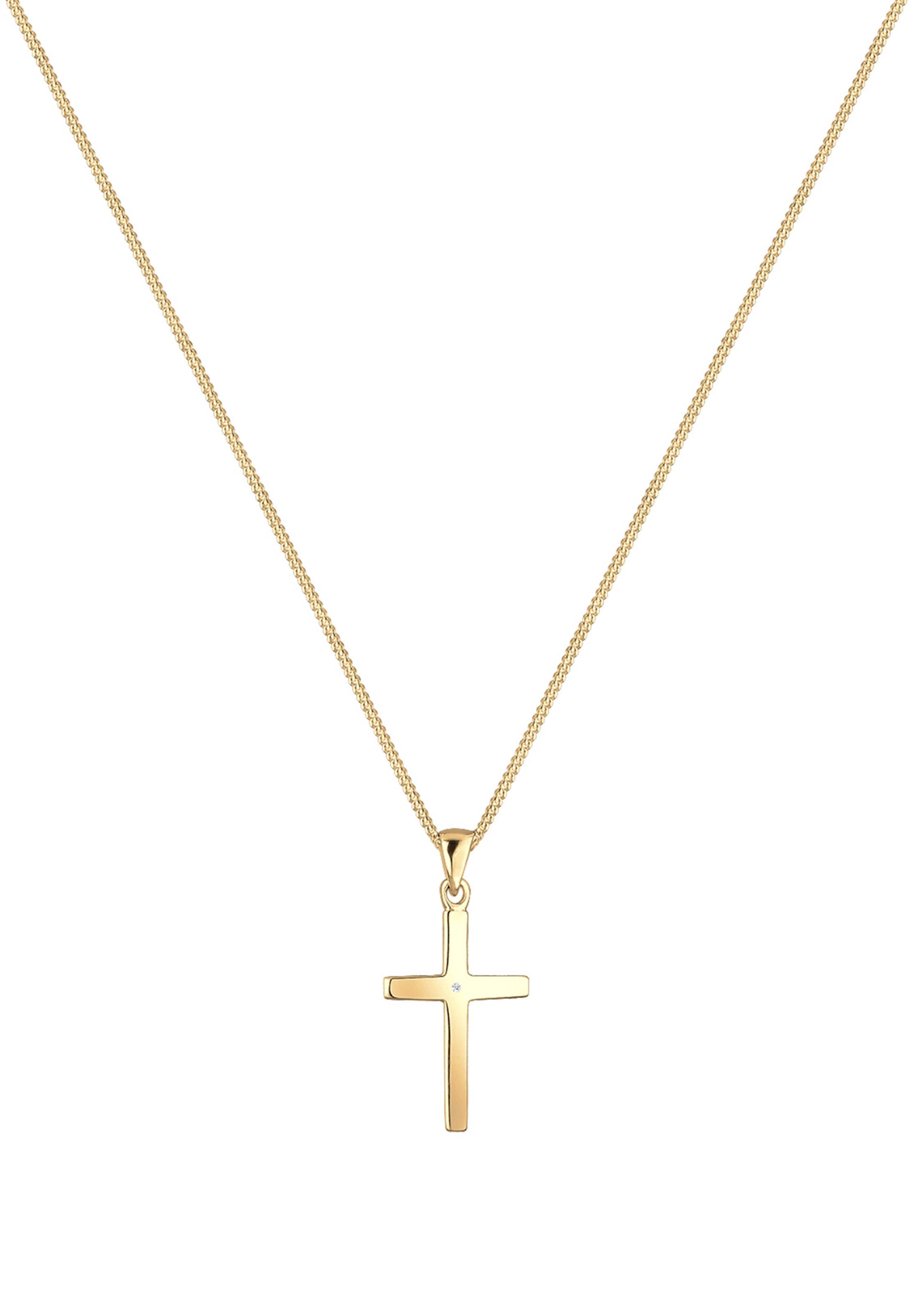 Elli DIAMONDS Kette 'Kreuz' in Gold